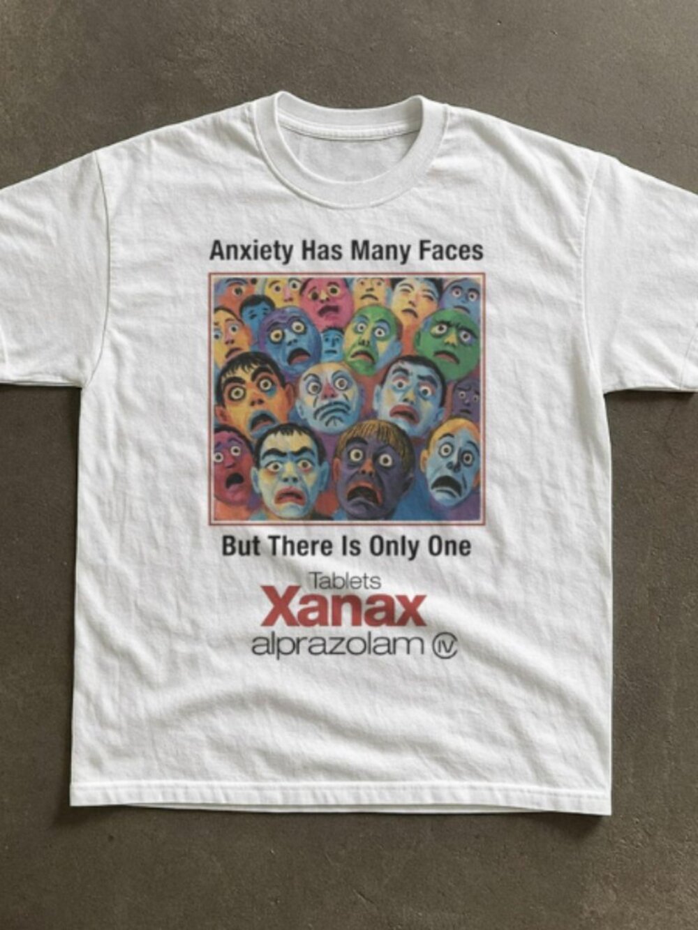 Vintage Style Xanax 'Anxiety Has Many Faces